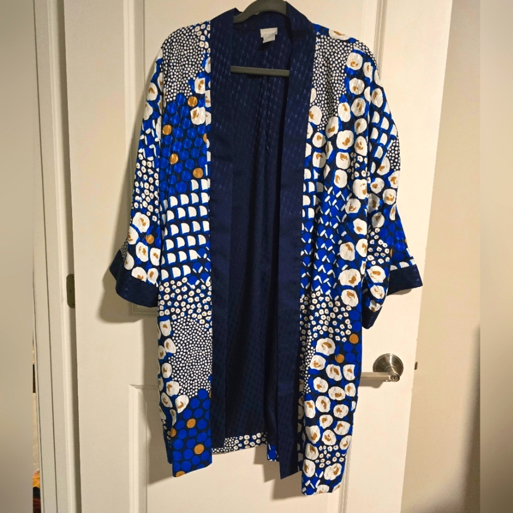 Chico’s women’s blue printed kimono 12/14